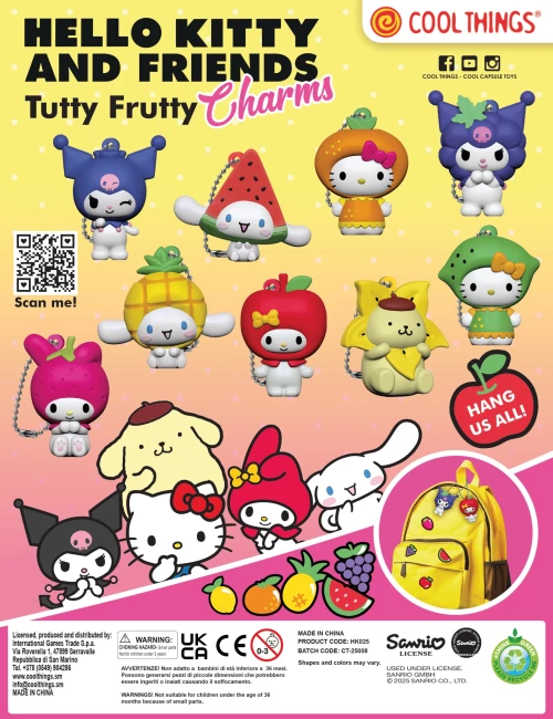 Снимка на 50mm Hello Kitty Tutty Frutty Charms - играчки