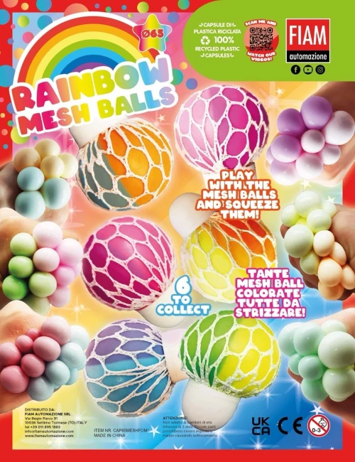 Снимка на 65mm Rainbow Mesh Ball - играчки