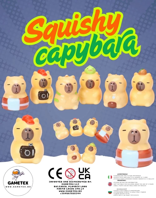 Снимка на 55mm Squishy Capybara - играчки 