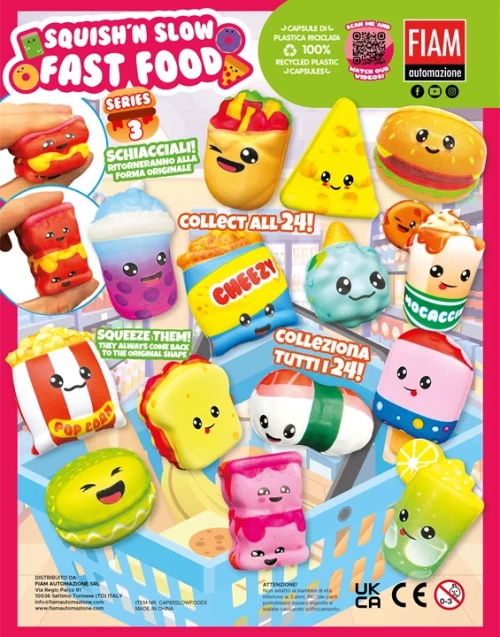 Снимка на 65mm Squish'n Slow Fast Food - играчки