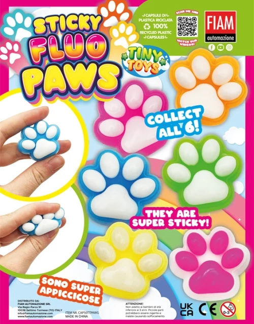 Снимка на 50mm Tiny Toys Squishie Paws FLUO - играчки