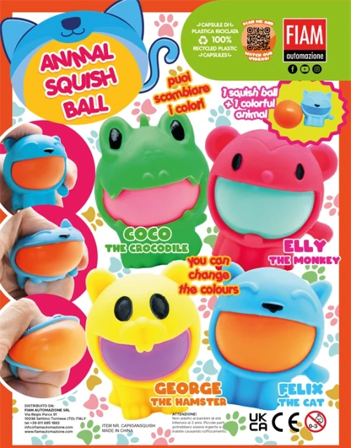 Снимка на 65mm Animal Squish Ball - играчки