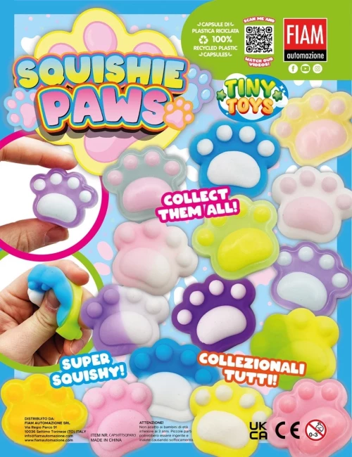 Снимка на 50mm Tiny Toys Squishie Paws - играчки