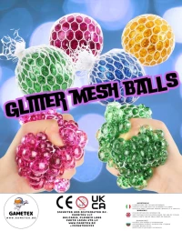 Thumbnail 1 of 55mm Glitter Mesh Balls - играчки  
