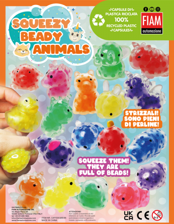 50mm Squeezy beady animals