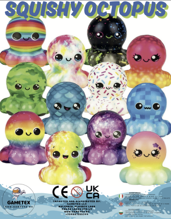 55mm SQUISHY OCTOPUS - играчки